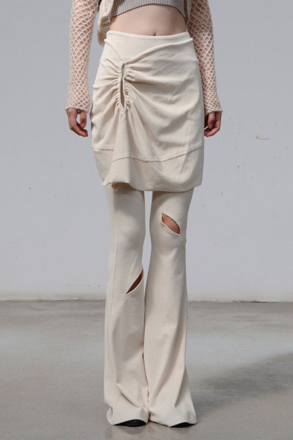 Rui Zhou CR04 series single hand stitching cashmere sleeves RUI-RAW23WV13-MIBAI off-white